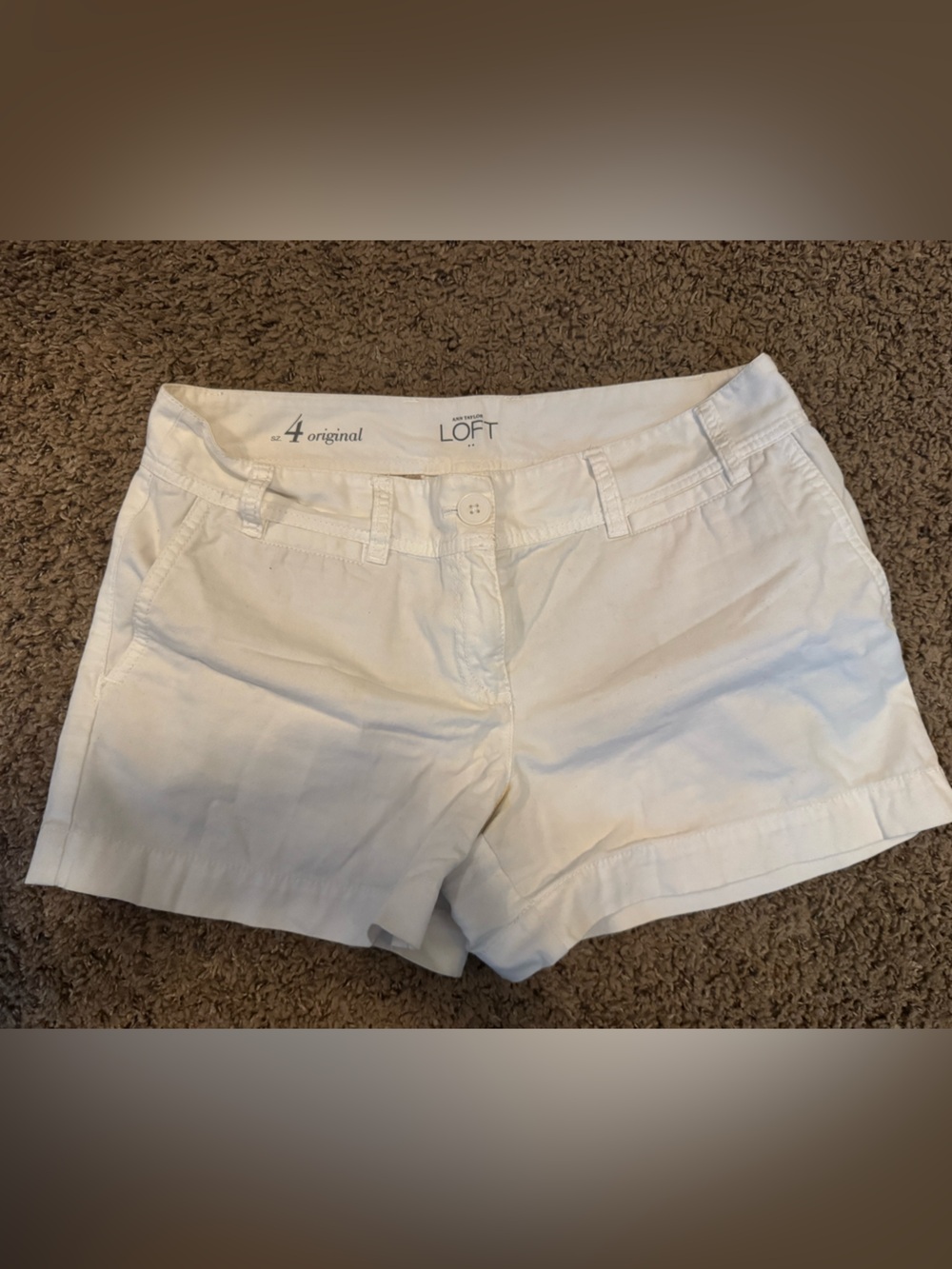 LOFT White Cotton Casual Jean Shorts
